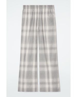 COS Karierte Pyjamahose Aus Flanell - Weiß