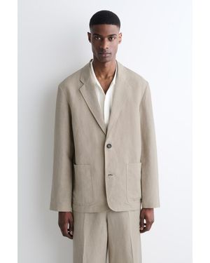 COS Unstrukturierter Blazer Aus Leinenmix - Natur