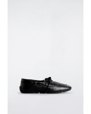 COS Leather Moccasin Driving Shoes - White