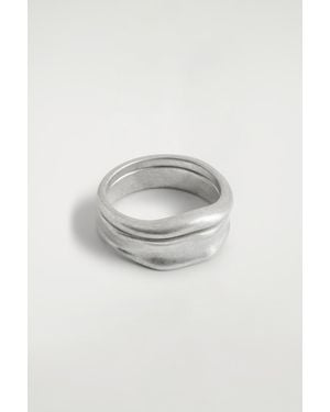 COS 2-Pack Hammered Rings - Grey