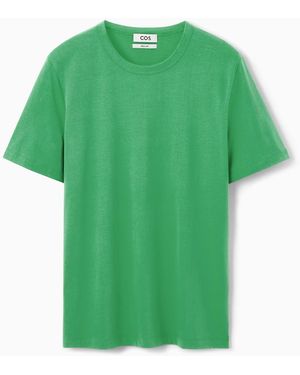 COS Regular Lightweight Brushed-cotton T-shirt - Green