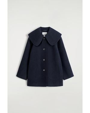 COS Collared Double-Faced Wool Jacket - Blue