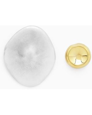 COS Mismatched Brooch Set - White