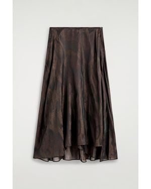 COS Jacquard Handkerchief Midi Skirt - Brown