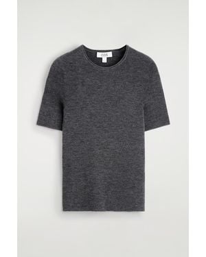 COS Seamless Merino Wool T-Shirt - Black