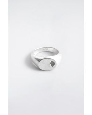 COS Indented Signet Ring - White