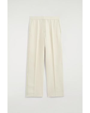 COS Tailored Linen-Blend Straight-Leg Pants - White