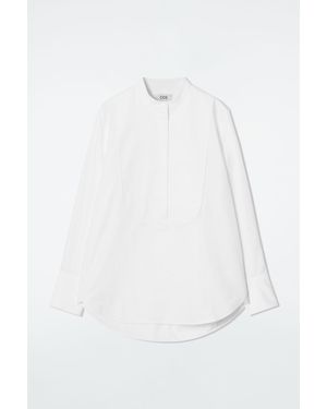 COS Relaxed Cotton Tuxedo Shirt - White