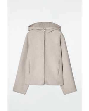 COS Hooded Double-faced Wool Jacket - Natural