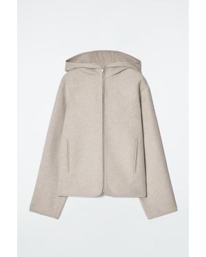 COS Hooded Double-faced Wool Jacket - Natural