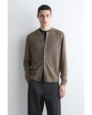 COS Strickjacke Aus Leinen - Braun