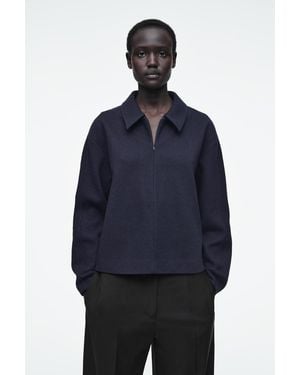 COS Strickjacke Aus Kochwolle Mit Reissverschluss - Blau