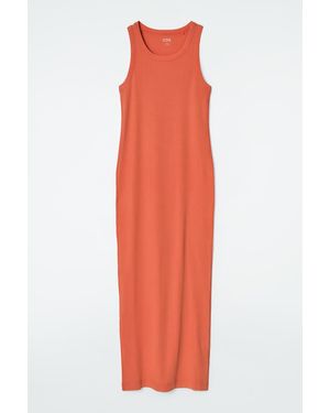 COS Ribbed Tube Dress - Orange