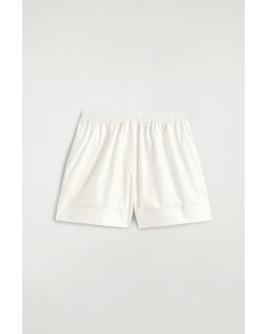 COS Elasticated Grosgrain-Detail Cotton Shorts - Natural