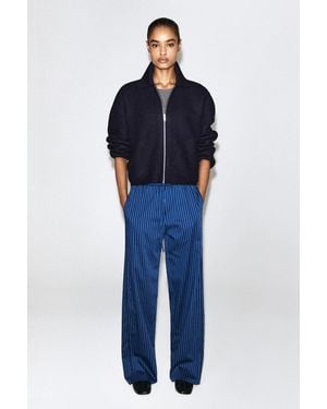COS Jacke Aus Merinowolle Mit Reissverschluss - Blau