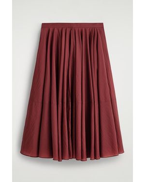 COS Circle-Cut Midi Skirt - Red
