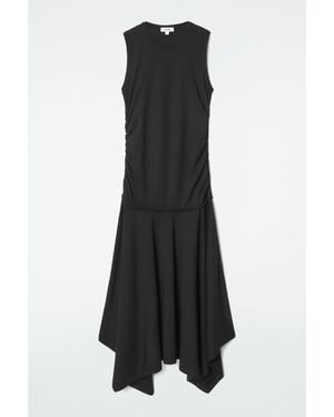 COS Ruched Jersey Maxi Dress - Black