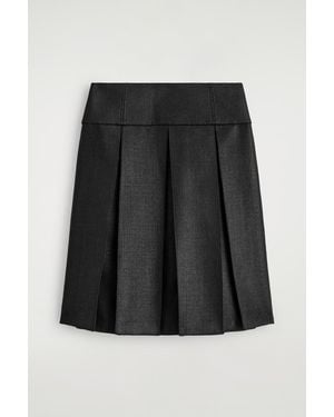 COS Pleated Wool-Blend Skirt - Black