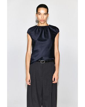 COS Oberteil Aus Satin - Blau