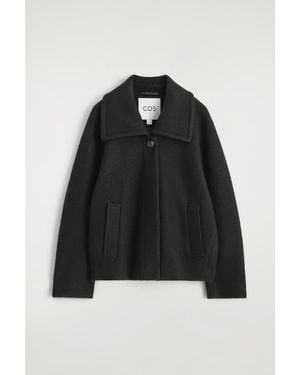 COS Oversized Boiled-Wool Jacket - Black