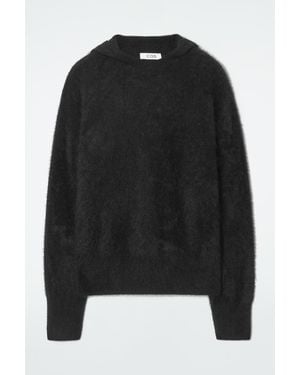 COS Brushed-Cashmere Hoodie - Black