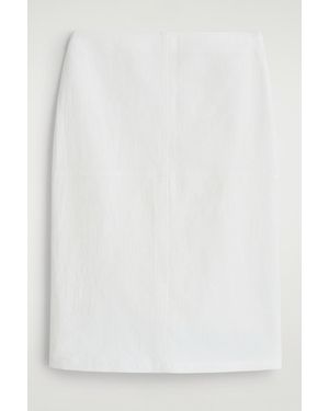 COS Crinkled-Cotton Pencil Skirt - White