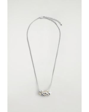 COS Clustered Beaded Necklace - White