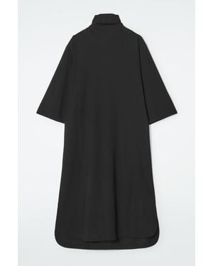 COS Tie-detail Turtleneck Dress - Black