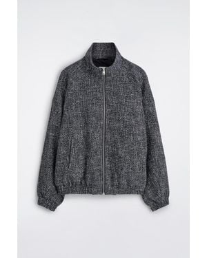 COS Tweed Track Jacket - Grey