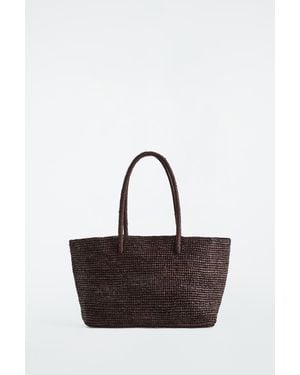 COS Hand-Woven Tote Bag - Brown