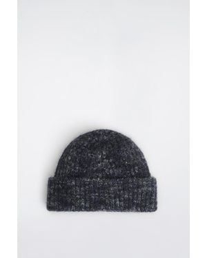 COS Space-Dyed Brushed Wool-Blend Beanie - Blue