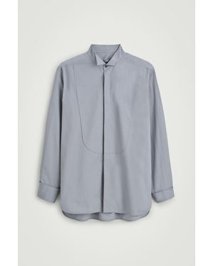 COS Bib-Front Cotton Shirt - Gray