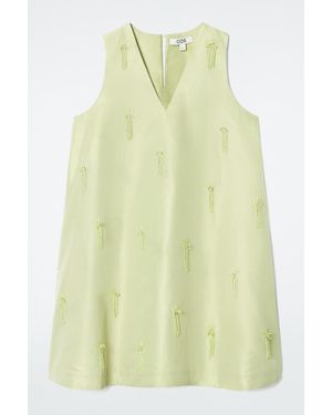 COS Embellished Mini Shift Dress - Yellow