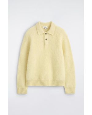 COS Brushed Mohair-Blend Polo Jumper - Yellow