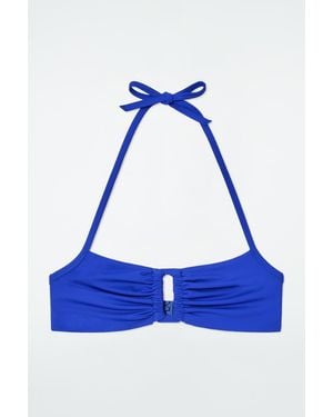 COS Gathered Cutout Bikini Top - Blue