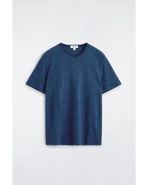 COS Linen-Jersey T-Shirt - Blue