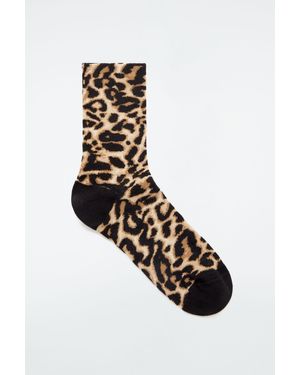 COS Leopard-jacquard Socks - Black