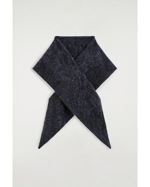 COS Brushed-Cashmere Triangle Scarf - Blue
