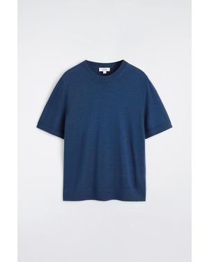 COS Merino Wool Knitted T-Shirt - Blue