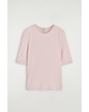 COS Slim Lightweight T-Shirt - Pink