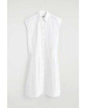 COS Sleeveless Cotton-Poplin Shirt Dress - White