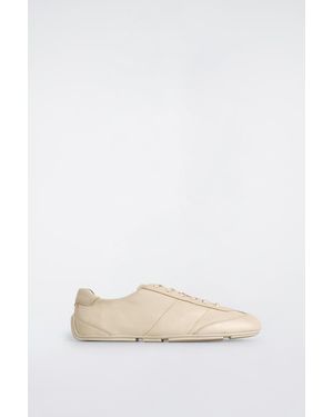 COS Minimal Leather Trainers - Natural