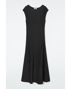COS Bias-Cut Linen-Blend Midi Dress in White | Lyst UK