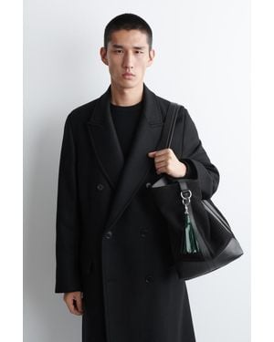 COS Schlüsselanhänger Aus Leder Mit Fransen - Schwarz