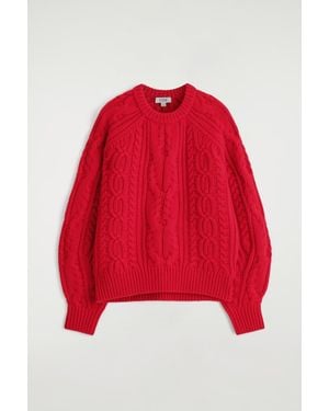 COS Cable-Knit Wool-Cashmere Sweater - Red