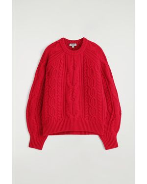 COS Cable-Knit Wool-Cashmere Jumper - Red