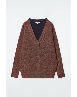 COS Sparkly Merino Wool Cardigan - Brown
