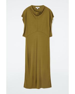 COS Draped Cowl-neck Midi Dress - Green