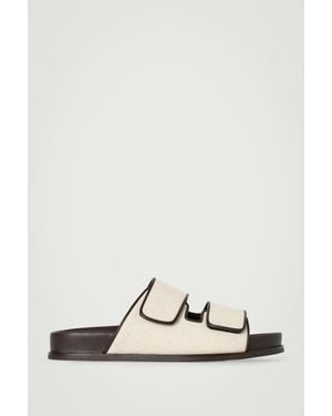 COS Linen Double-Strap Sandals - Natural