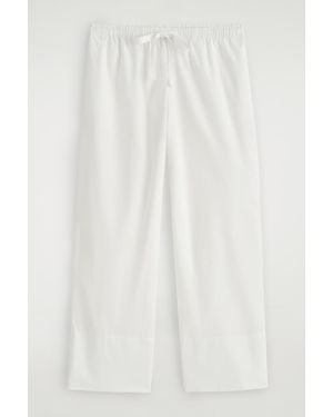 COS Drawstring Cotton Trousers - White